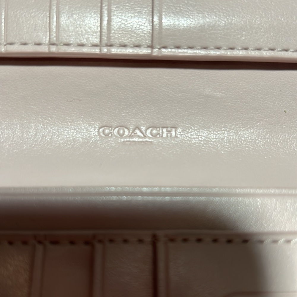Coach Pink Leather Wallet with Silver Accents - Picture 4 of 5